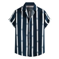 Muška ljetna modna modna majica za košulje trake za tiskanu košulju kratke rukave gumb za ovratnik ležerni gornji