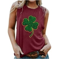 St Patricks Day Majica, slatke košulje za vrhove, tinejdžerice, majice i bluze, posada vrat Shamrock print za