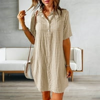 Ženski gumb Kratki rukav jednostavna košulja casual ljetna kratka haljina