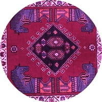 Tradicionalni perzijski tepisi za unutarnje prostore okruglog presjeka ružičaste boje, promjera 4 inča