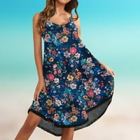 Ženska haljina ležerna haljina od čipke udobne haljine Za plažu s cvjetnim printom haljina s niskim strukom