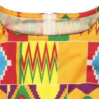 Haljina za djevojčice u tradicionalnom afričkom stilu Dashiki s kratkim rukavima s okruglim vratom