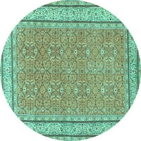 Ahgly Company zatvoreni okrugli orijentalni tirkizno plava prostirka tradicionalnih prostirki, 5 'krug