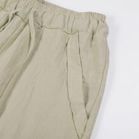 Široke hlače za žene, ženske hlače, jednobojne, visokog struka, džepovi, široke Ležerne hlače, lepršave čipkaste