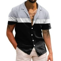 Košulje za muškarce povremene kratke rukave proljetni ljetni vrat 3d tiskane košulje modne gornje bluze košulje