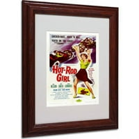 Zaštitni znak likovna umjetnost HOT ROD GIRL Matted Framed Art by Vintage Apple Collection, Wood Frame