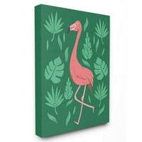 Kolekcija uređenja doma _ ružičasta Flamingo zeleno lišće zidna umjetnost