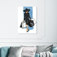 Wynwood Studio Fashion and Glam Wall Art Canvas Otisci 'glamurozna' haljina - crna, plava