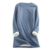Prevelike dukserice ženska ležerna majica s printom debela majica zimski topli mekani gornji dio s okruglim vratom
