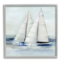 Jeleni brodice Stupell Industries Obalni valovi prskajući obalno slikanje siva uokvirena umjetnička print zidna