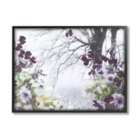 Stupell Industries Vivid Purple Woodland cvjetovi Fotografije Crno uokvireni umjetnički print zid umjetnosti,