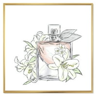 Buket cvijeća i parfema boca II uokviren slikati platno umjetnički tisak