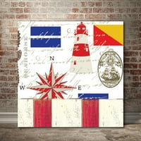 Sudski tržište Nautical Flag II galerija omotana platnu zidna umjetnost, 16x16