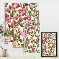 DesignArt 'Pink Vintage Wildflowers' tradicionalno uokvireno platno zidne umjetničke ispis