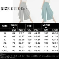 Tking modne ženske ljetne noge joge hlače povremene labave šifona s visokim strukom Chifory Culottes siva 3xl
