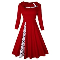 Haljine Zpanxa 1950-ih za žene vintage, renesansna gotički rukavi okrugli vratni patchwork haljina, ženska keltska