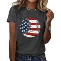 Majice s usjevima američke zastave, pamučne majice kratkih rukava s printom uskršnjeg crtića, ženska majica 4.