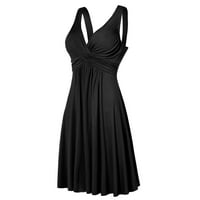 ljetna haljina ženska Plus size retro Sling plisirana tanka lepršava suknja Maksi haljina bez rukava s okruglim