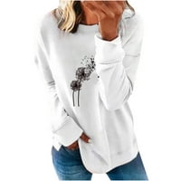 Ženska majica dugih rukava s modnim printom u donjem rublju, Slatki pulover s okruglim vratom, labavi vrhovi