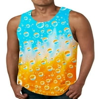 Muška ljetna majica bez rukava Bez rukava s mišićima, Muška široka majica, prsluk za zabavu, plava, narančasta,