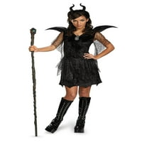Maleficentova raskošna crna haljina i pokrivalo za glavu za tinejdžerice za Noć vještica