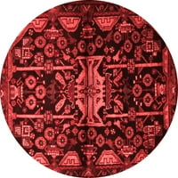 Ahgly Company zatvoreni okrugli perzijski crveni tradicionalni prostirke, 8 'krug