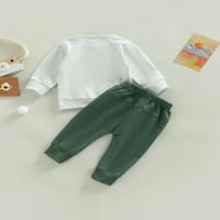 Diconna odjeća za dječake jesena odjeća dugi rukavi Čvrsta majica majice Top Striped String String hlače set