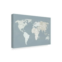 Zaštitni znak likovna umjetnost 'mirna svjetska karta' platnena umjetnost Moira Hershey