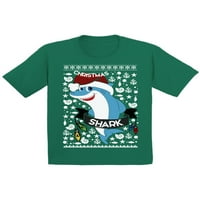 Nespretni stilovi, ružna božićna majica za dječake i djevojčice, plava dječja košulja s božićnim morskim psima